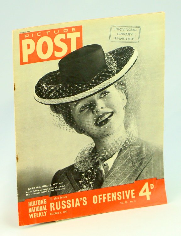 Picture Post - Hulton's National Weekly Magazine, October 9 1943 - Peggy Cummins Cover Photo / General George Marshall / Staggering Russian Blows