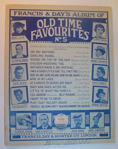 Francis & Day's Album of Old Time Favourites No. (Number) 5