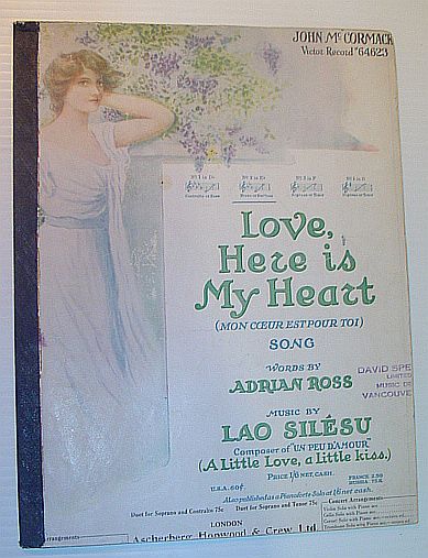 Love, Here is My Heart (Mon Coeur Est Pour Toi): Sheet Music for Voice and Piano