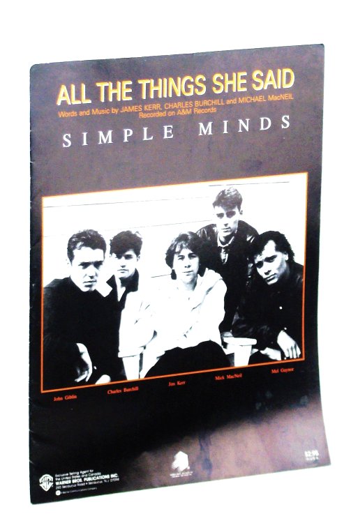 All the Things She Said: Sheet Music for Voice and Piano with Guitar Chords