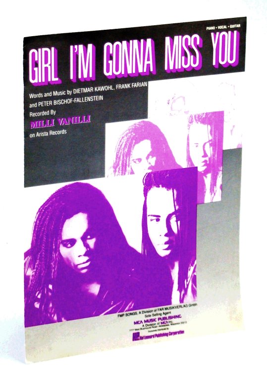 Image for Girl I'm Gonna Miss You - Recorded By Milli Manilli: Sheet Music for Voice and Piano with Guitar Chords Girl I'm Gonna Miss You - Recorded By Milli Manilli: Sheet Music for Voice and Piano with Guitar Chords