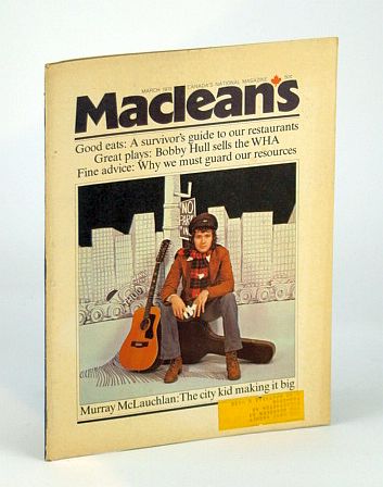 Image for Maclean's - Canada's National Magazine, March (Mar.) 1973 - Murray McLauchlan Cover Photo Maclean's - Canada's National Magazine, March (Mar.) 1973 - Murray McLauchlan Cover Photo