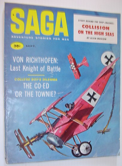 Saga Magazine: Adventure Stories for Men - September, 1959, Volume 18, Number 6.