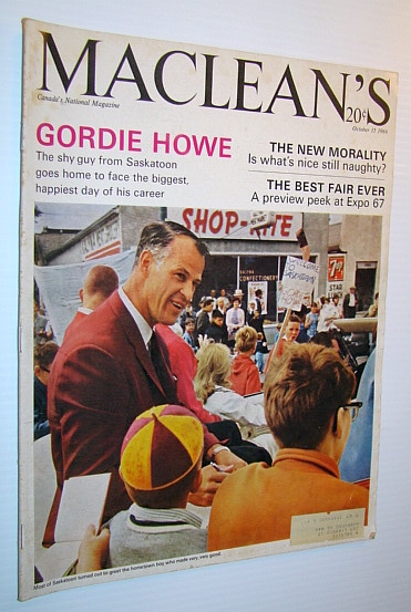 Maclean's - Canada's National Magazine, October 15, 1966 - Gordie Howe Cover Photo