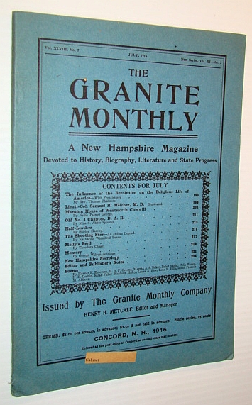 Image for The Granite Monthly - A New Hampshire Magazine - July 1916: Lieut.-Col. Samuel H. Melcher, M.D. The Granite Monthly - A New Hampshire Magazine - July 1916: Lieut.-Col. Samuel H. Melcher, M.D.