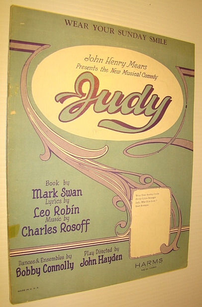 Wear Your Sunday Smile (Judy and Jack) - Sheet Music for Piano and Voice