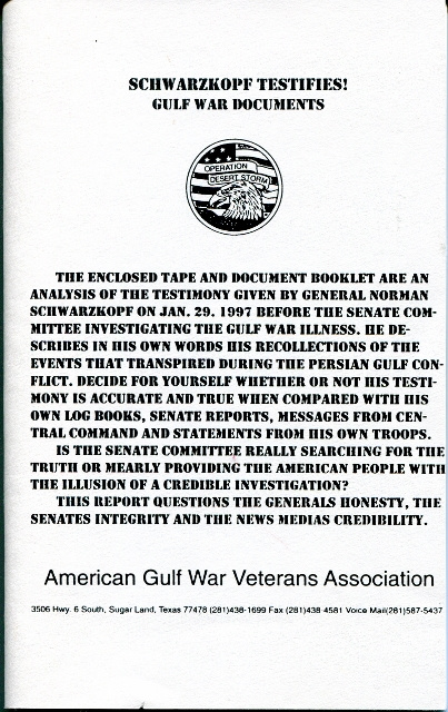 Schwarzkopf Testifies! Gulf War Documents