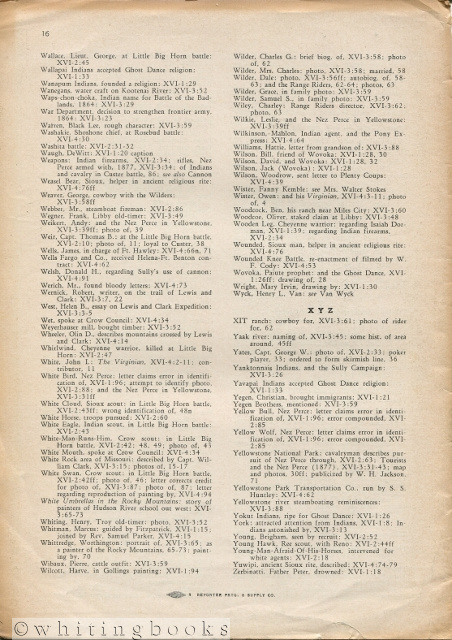Montana: The Magazine of Western History - Index for Volume Year 1966