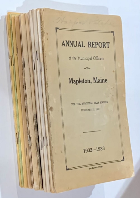 Annual Reports of the Municipal Officers of the Town of Mapleton, Maine - 13 Issues from 1932 to 1990