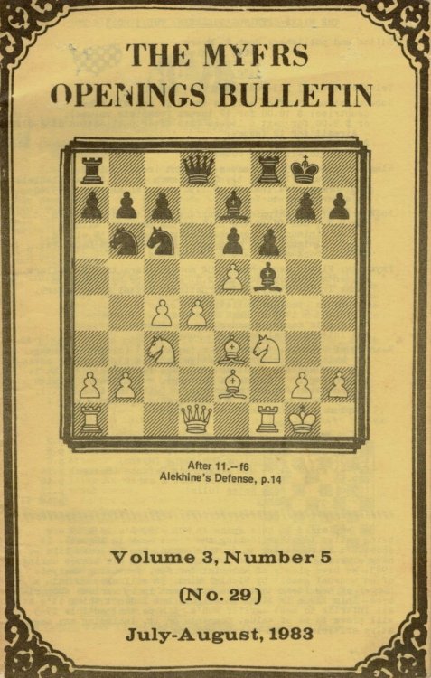 The Myers Openings Bulletin - Volume 3, Number 5 (No. 29) July-August, 1983