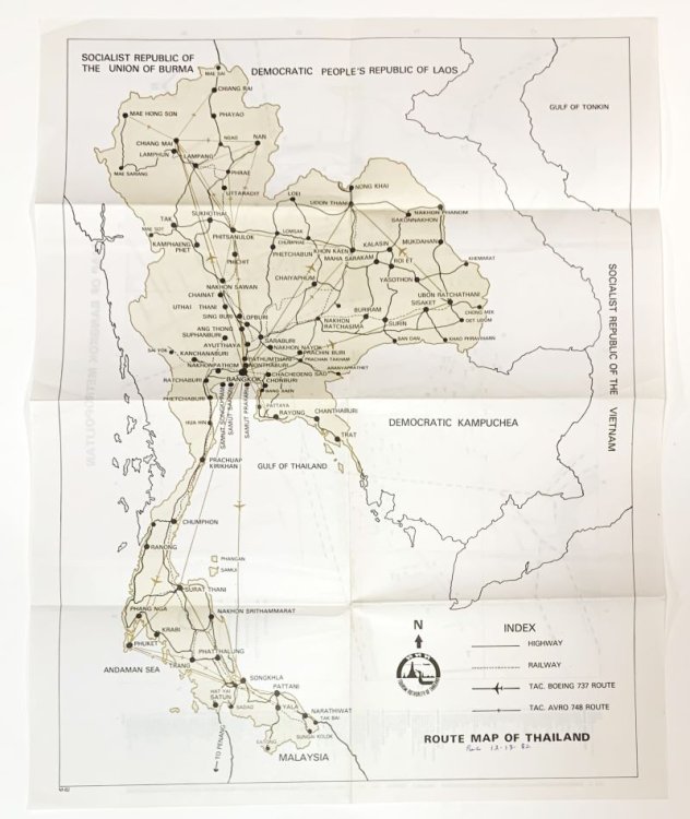 Tourism Authority of Thailand Route Map 1982