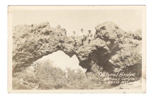 Postcard: Natural Bridge at Nations Canyon, Davis Mountains, West Texas, 1930s