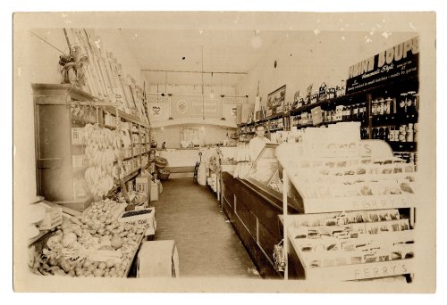 Vintage Photo of a Grocer and Store Interior Circa 1930s - Heinz Products, Fair-Made Bread, Ferry's Seeds, Produce, NRA Signs