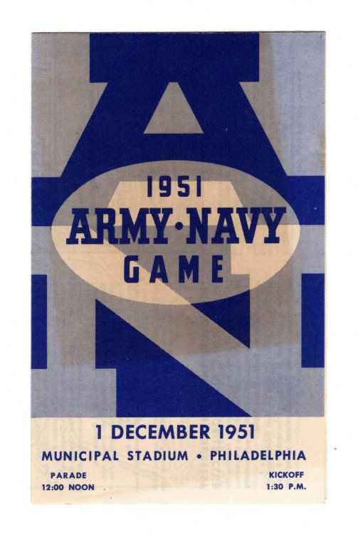 Brochure for the 1951 Army Navy Football Game at Municipal Stadium in Philadelphia