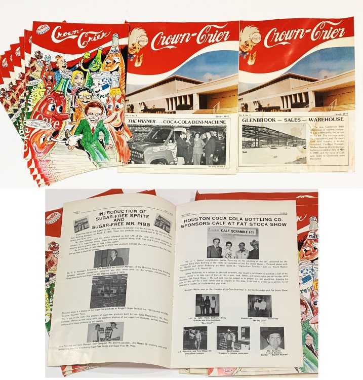 The Crown Crier: Company News Publication for Employees of the Houston Coca Cola Bottling Company - Nine Issues from 1975 to 1977