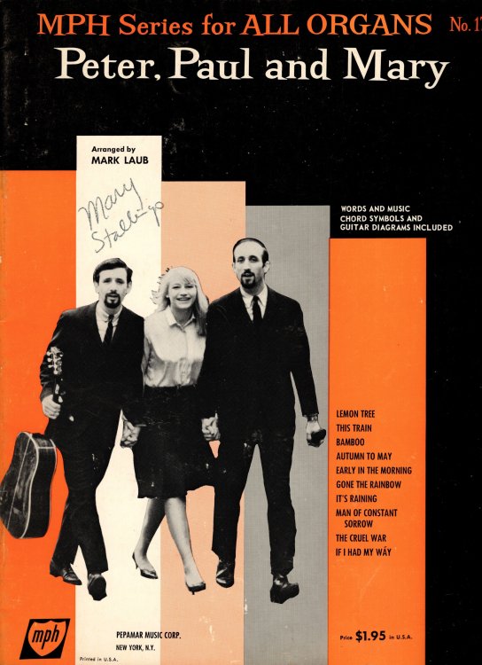 Peter, Paul and Mary [Songbook] MPH Series for all Organs No. 17; Arranged by Mark Laub