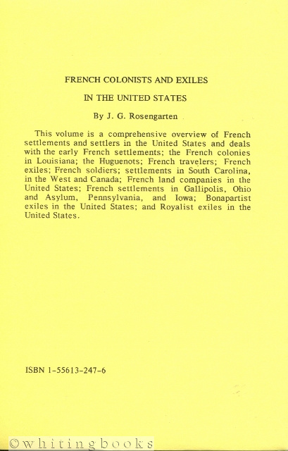 French Colonists and Exiles in the United States