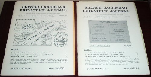 British Caribbean Philatelic Journal, 1980 Complete, Vol. 20, Nos. 1 to 4