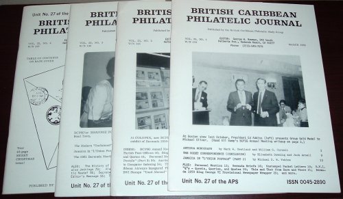 British Caribbean Philatelic Journal, 1985 Complete, Vol. 25, Nos. 1 to 4