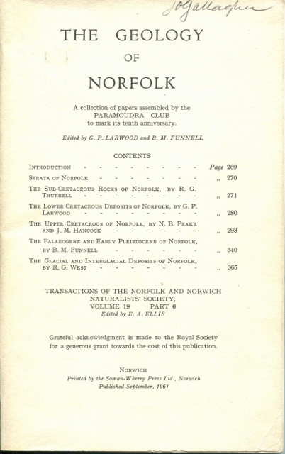 The Geology of Norfolk: A Collection of Papers Assembled By the Paramoudra Club to Mark Its Tenth Anniversary