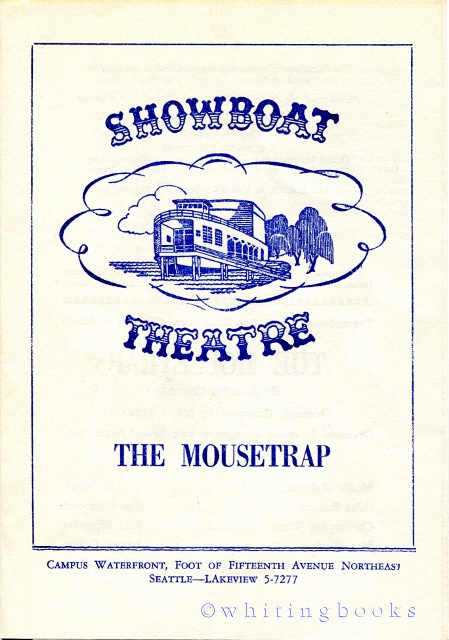 Showboat Theatre Program, 1959, Seattle, for Agatha Christie's, 