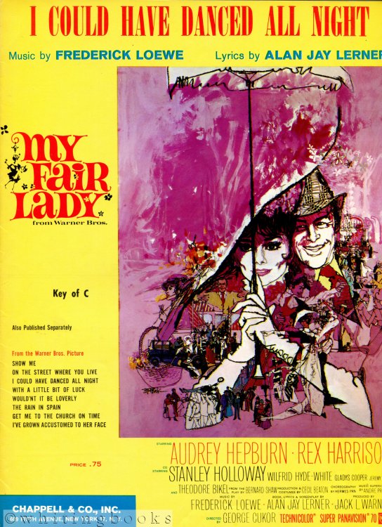 I Could Have Danced All Night - Sheet Music, Key of C, from the Warner Bros. Movie, My Fair Lady