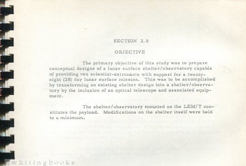 Lunar Shelter Observatory Telescope - NASA Technical Study, Brown Engineering, 1965