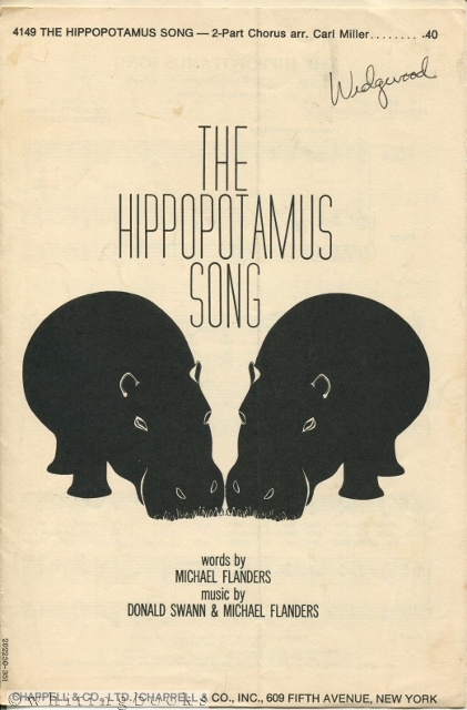 The Hippopotamus Song: 2-Part Chorus Arranged by Carl MIller