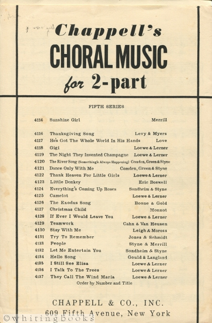 The Hippopotamus Song: 2-Part Chorus Arranged by Carl MIller