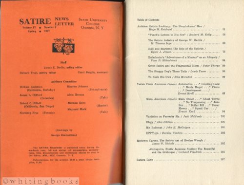 Satire Newsletter, Volume IV, Number 2, Spring 1967