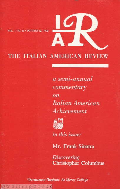 The Italian American Review Vol. 1, No. 2 - October 12, 1992