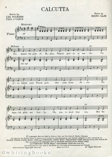 Calcutta [Sheet Music]