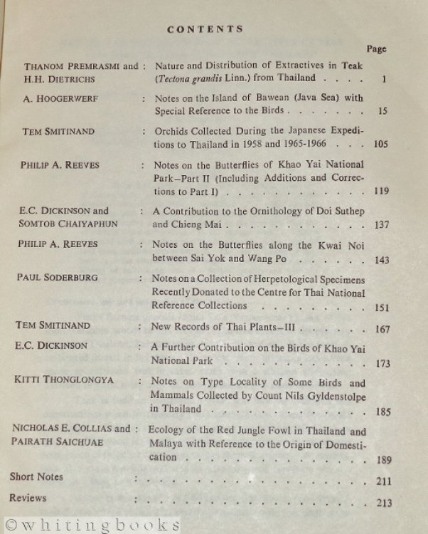 The Natural History Bulletin of the Siam Society - Volume 22, Nos. 1&2, December 1967