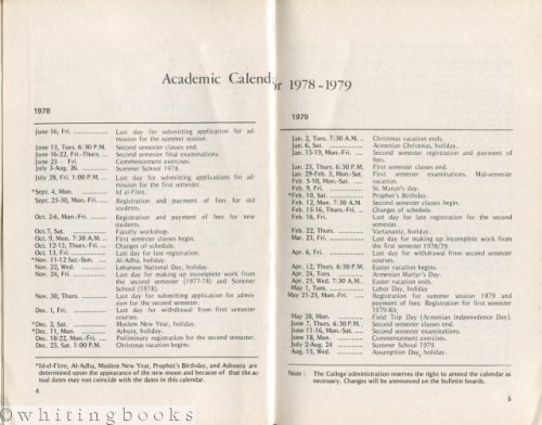 Haigazian College (Beirut, Lebanon) Catalogue 1978-1980