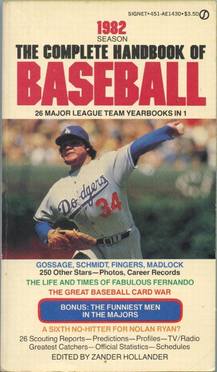 The Complete Handbook Of Baseball 1982 Season