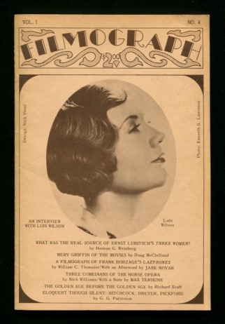 Filmograph - Vol. I, No. 4 (1970) [cover: Lois Wilson]