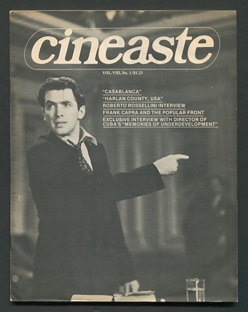 Cineaste (Summer 1977) [cover: Jimmy Stewart in MR. SMITH GOES TO WASHINGTON]