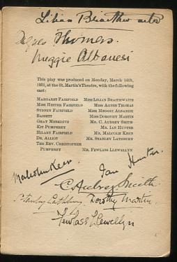 A Bill of Divorcement; a play in three acts [*SIGNED* by the entire original cast]
