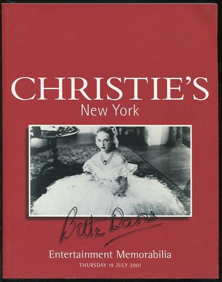 Entertainment Memorabilia - Thursday 19 July 2001 (Sale No. 8525) [cover: Bette Davis]