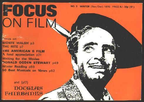 Focus on Film (No. 5, Winter (November-December) 1970) [cover: Douglas Fairbanks]